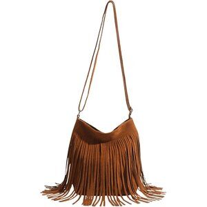 Women's Western Fringe Crossbody Bag Tassel Hobo Purse Travel Festival